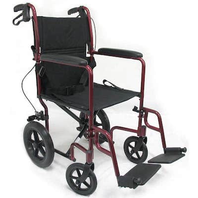 Karman LT-1000HB Lightweight Transport Chair with Companion Brakes